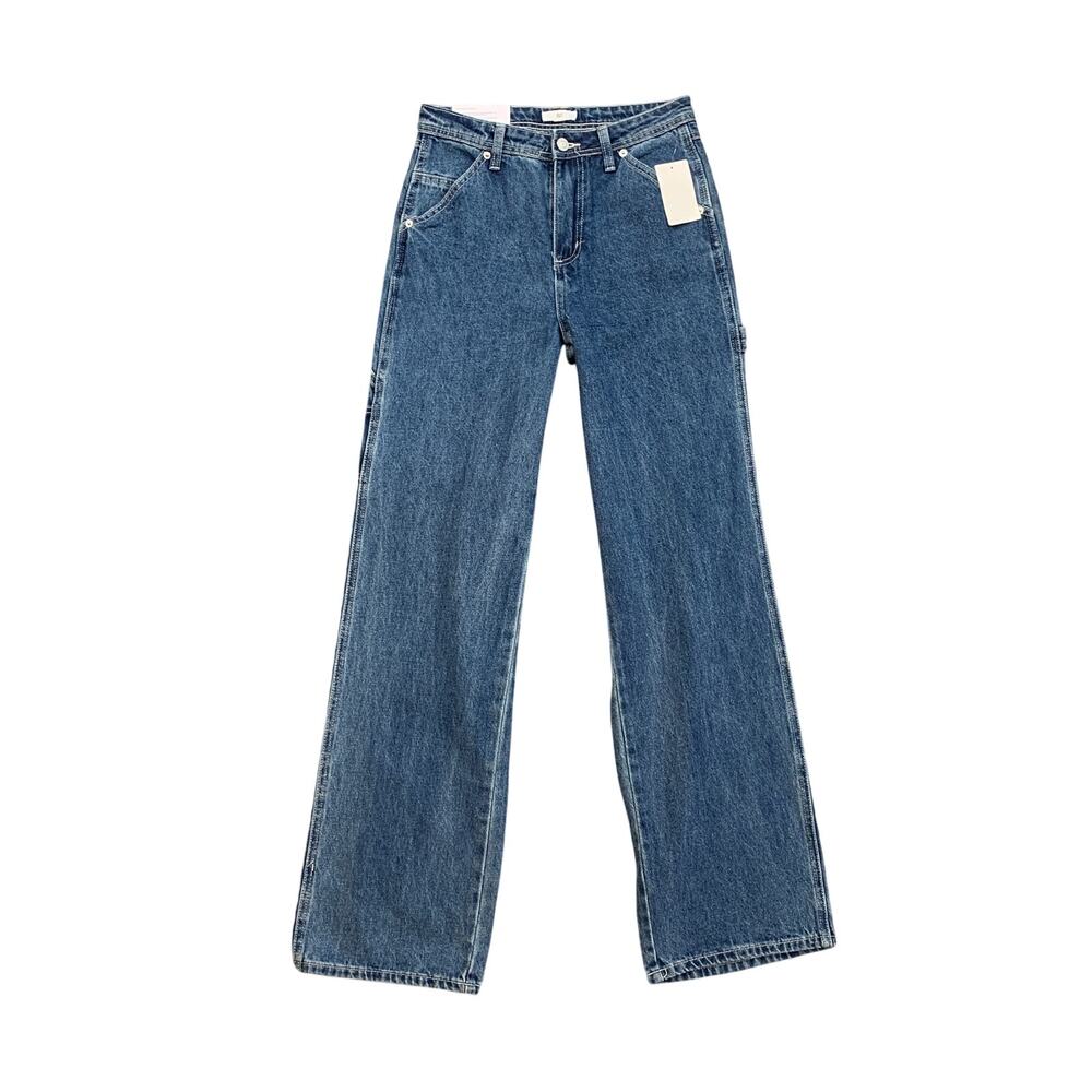 BP Jeans Womens 26 Denim High Waisted Straight Wide Leg Utility Cargo Stretch